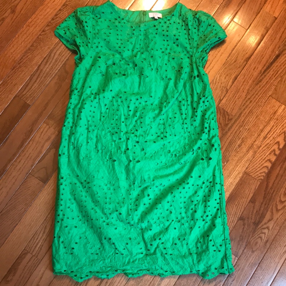 Green eyelet dress